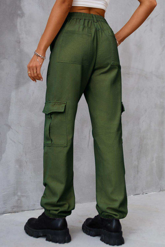 Buttoned High Waist Jeans with Pockets - Trendsi - Flyclothing LLC