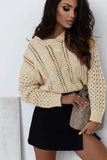 Full Size Openwork Cable-Knit Round Neck Knit Top - Trendsi - Flyclothing LLC