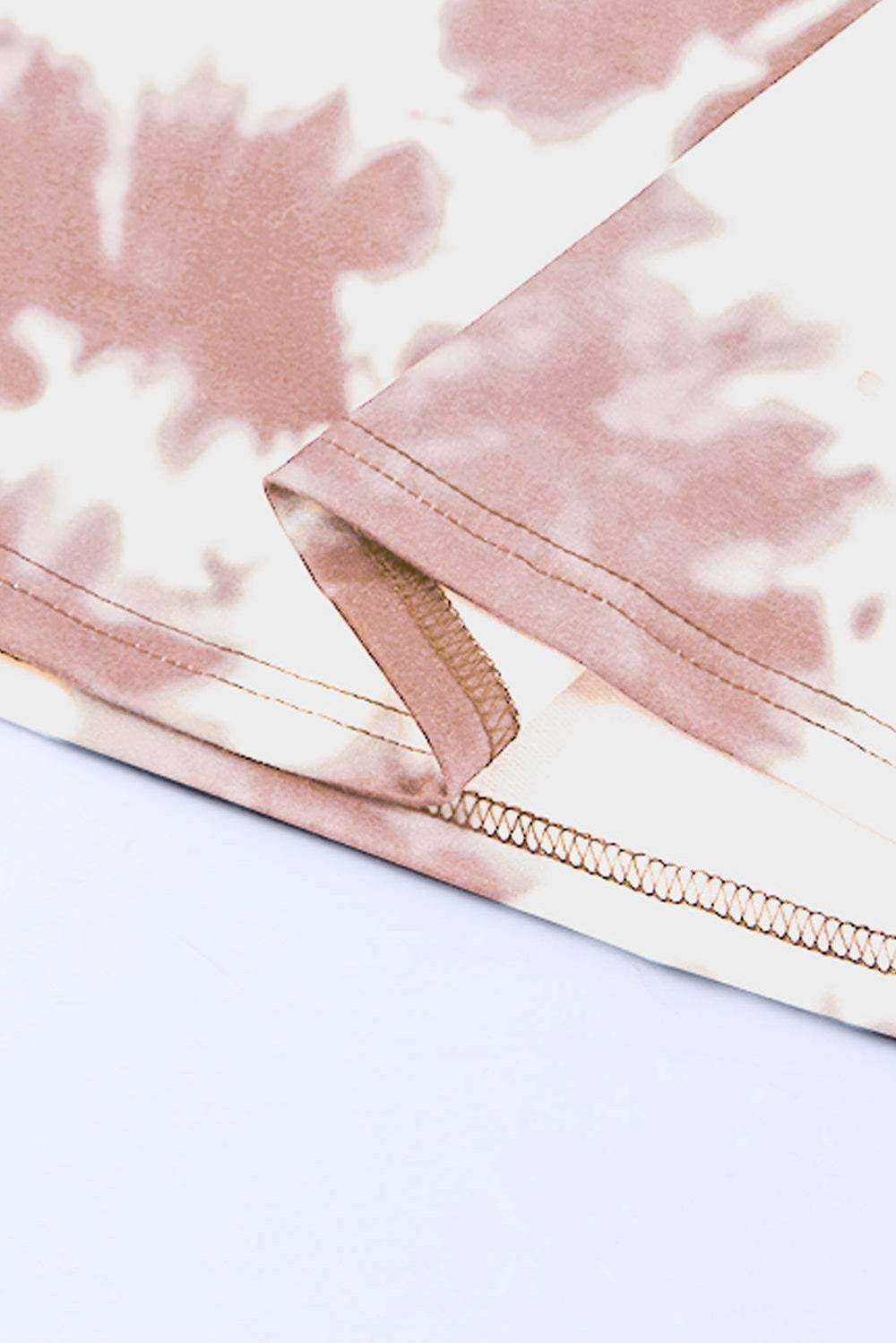 Tie-Dye Round Neck Short Sleeve Tunic Tee - Trendsi - Flyclothing LLC