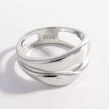 925 Sterling Silver Double-Layered Ring - Trendsi - Flyclothing LLC