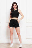 Round Neck Tank and Drawstring Shorts Set - Trendsi - Flyclothing LLC