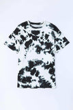 Tie-Dye Round Neck Short Sleeve Tunic Tee - Trendsi - Flyclothing LLC