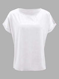 Round Neck Short Sleeve T-Shirt - Trendsi - Flyclothing LLC
