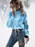 Tie-Dye Quarter Zip Dropped Shoulder Sweatshirt - Trendsi - Flyclothing LLC