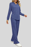 Ribbed Long Sleeve Top and Pocketed Pants Set - Trendsi - Flyclothing LLC