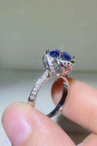 2 Carat Cobalt Blue Moissanite 925 Sterling Silver Ring - Trendsi - Flyclothing LLC