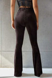 Ribbed High Waist Flare Pants - Trendsi - Flyclothing LLC
