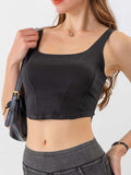 Seam Detail Cropped Denim Tank - Trendsi - Flyclothing LLC