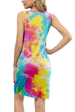 Tie-Dye Twisted Round Neck Sleeveless Dress - Trendsi - Flyclothing LLC