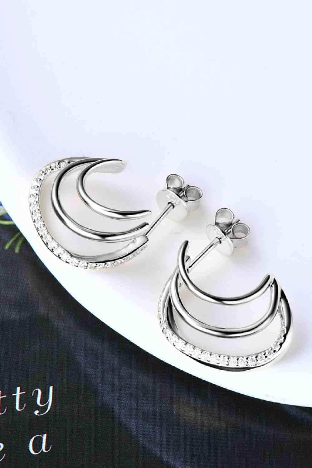 Moissanite 925 Sterling Silver Earrings - Trendsi - Flyclothing LLC