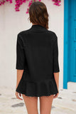 Half Sleeve Open Front Cardigan - Trendsi - Flyclothing LLC