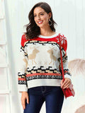 Reindeer Round Neck Sweater - Trendsi - Flyclothing LLC