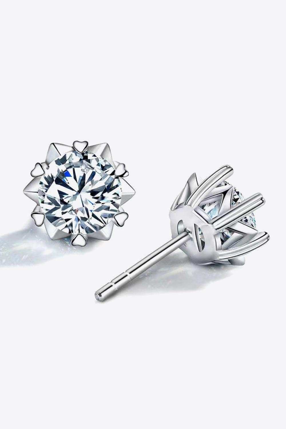 Stuck On You 4 Carat Moissanite Stud Earrings - Trendsi - Flyclothing LLC
