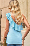 Ruffled One-Shoulder Tank - Trendsi - Flyclothing LLC