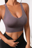 Scoop Neck Long Active Bra - Trendsi - Flyclothing LLC
