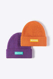NEWYORK Patch Rib-Knit Cuffed Beanie - Trendsi - Flyclothing LLC