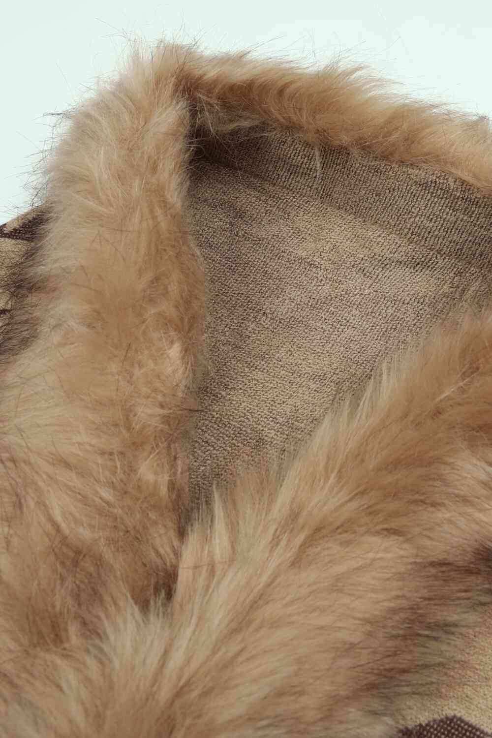 Houndstooth Fringe Hem Poncho - Trendsi - Flyclothing LLC