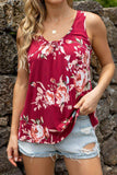 Floral Scoop Neck Tank Top - Trendsi - Flyclothing LLC