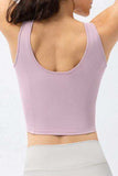 Round Neck Wide Strap Active Tank - Trendsi - Flyclothing LLC