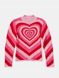 Heart Mock Neck Long Sleeve Sweater - Trendsi - Flyclothing LLC