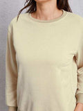 Round Neck Dropped Shoulder Sweatshirt - Trendsi - Flyclothing LLC