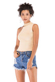 Asymmetrical Sleeveless Rib-Knit Top - Trendsi - Flyclothing LLC
