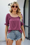 Short Flounce Sleeve Top - Trendsi - Flyclothing LLC