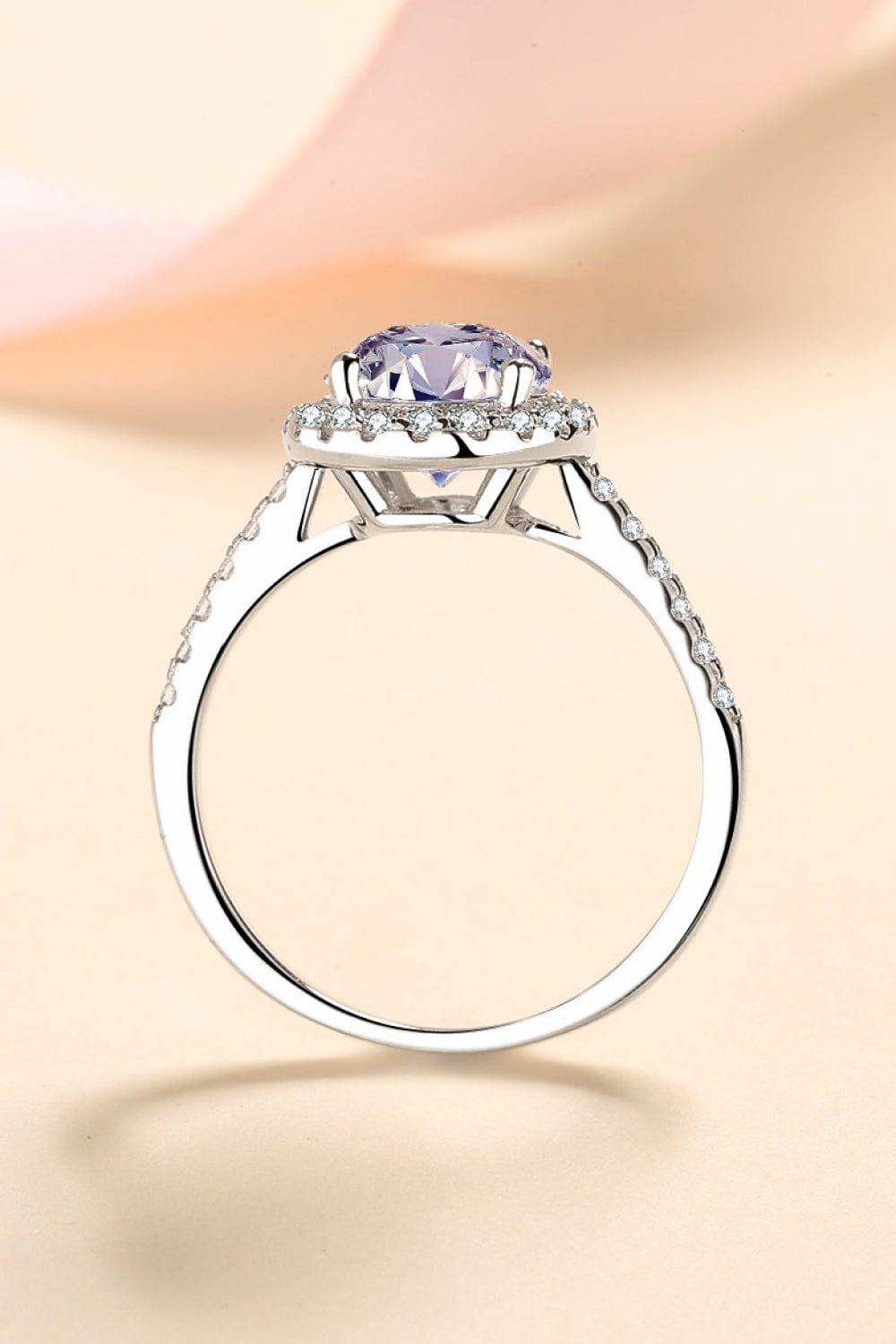 2 Carat Moissanite 925 Sterling Silver Halo Ring - Trendsi - Flyclothing LLC