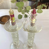 Hand-Painted 4" Dinner or Shabbat Candles, Set of 4 (Kileo Design) - Nobunto