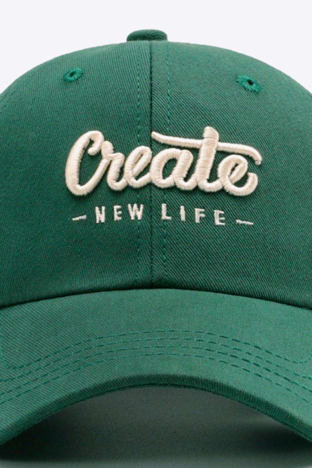 CREATE NEW LIFE Adjustable Cotton Baseball Cap - Trendsi - Flyclothing LLC