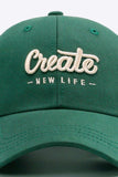 CREATE NEW LIFE Adjustable Cotton Baseball Cap - Trendsi - Flyclothing LLC