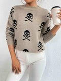Patterned Drop Shoulder Sweater - Trendsi - Flyclothing LLC