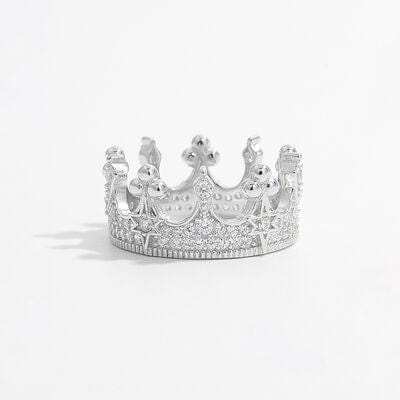 Crown Shape Zircon 925 Sterling Silver Ring - Trendsi - Flyclothing LLC