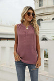 Swiss Dot Notched Neck Tank - Trendsi - Flyclothing LLC