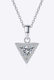 925 Sterling Silver Triangle Moissanite Pendant Necklace - Trendsi - Flyclothing LLC