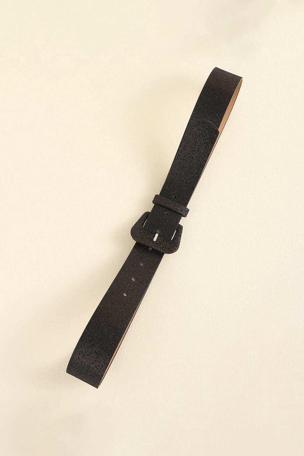 Glitter PU Leather Belt - Trendsi - Flyclothing LLC