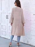 Open Front Longline Cardigan with Pockets - Trendsi - Flyclothing LLC