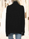 Turtleneck Drop Shoulder Long Sleeve Sweater - Trendsi - Flyclothing LLC