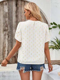 Printed Round Neck Petal Sleeve Blouse - Trendsi - Flyclothing LLC