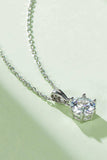 1 Carat Moissanite 925 Sterling Silver Necklace - Trendsi - Flyclothing LLC