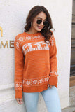 Reindeer & Snowflake Pattern Dropped Shoulder Pullover Sweater - Trendsi - Flyclothing LLC