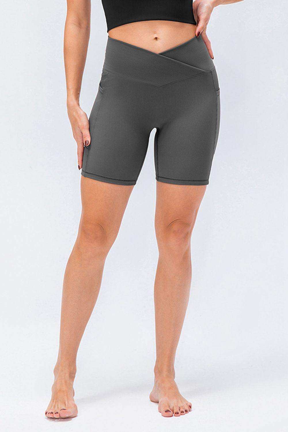 Slim Fit V-Waistband Sports Shorts - Trendsi - Flyclothing LLC