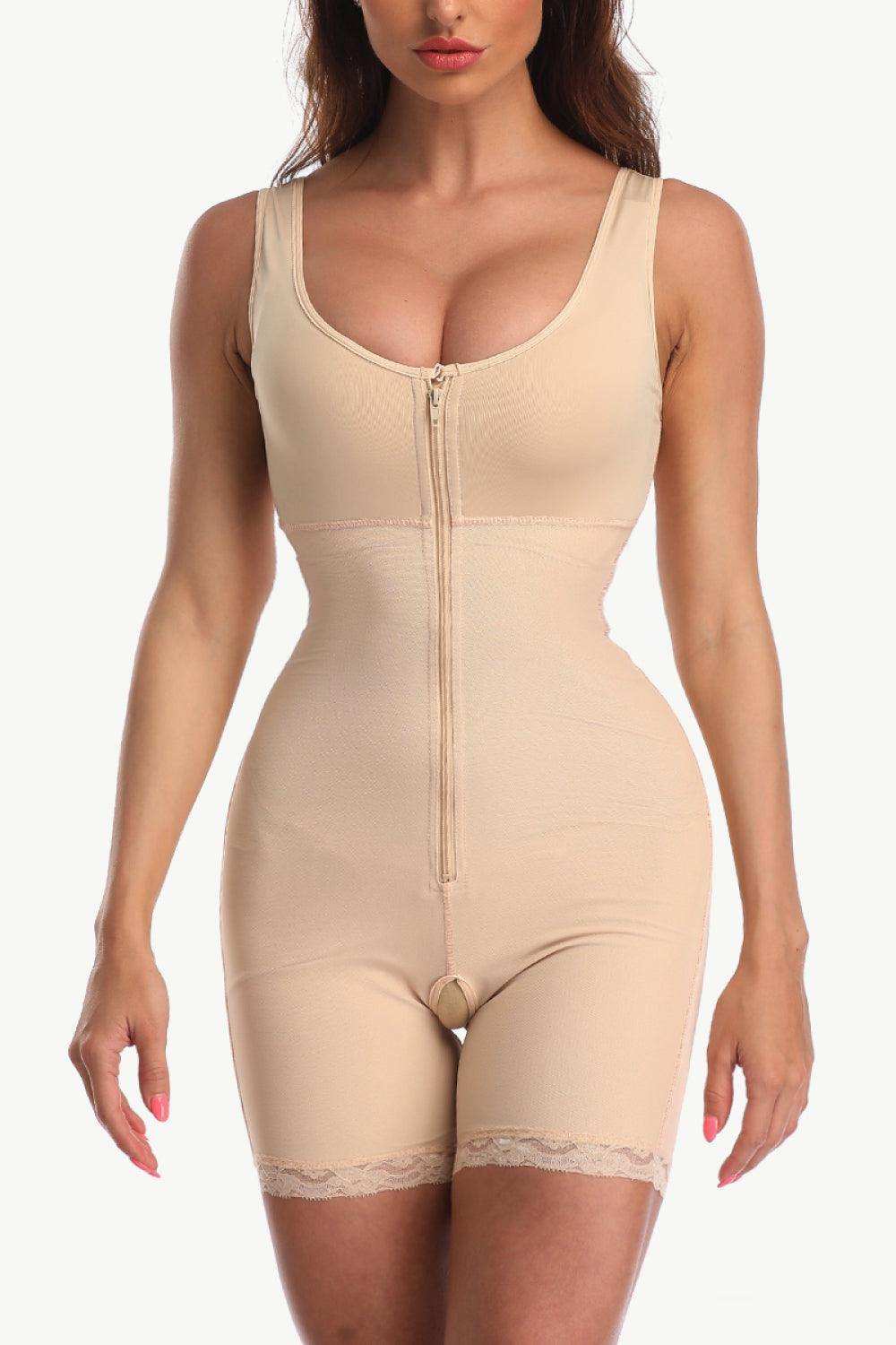 Full Size Zip-Up Lace Detail Shapewear - Trendsi - Flyclothing LLC