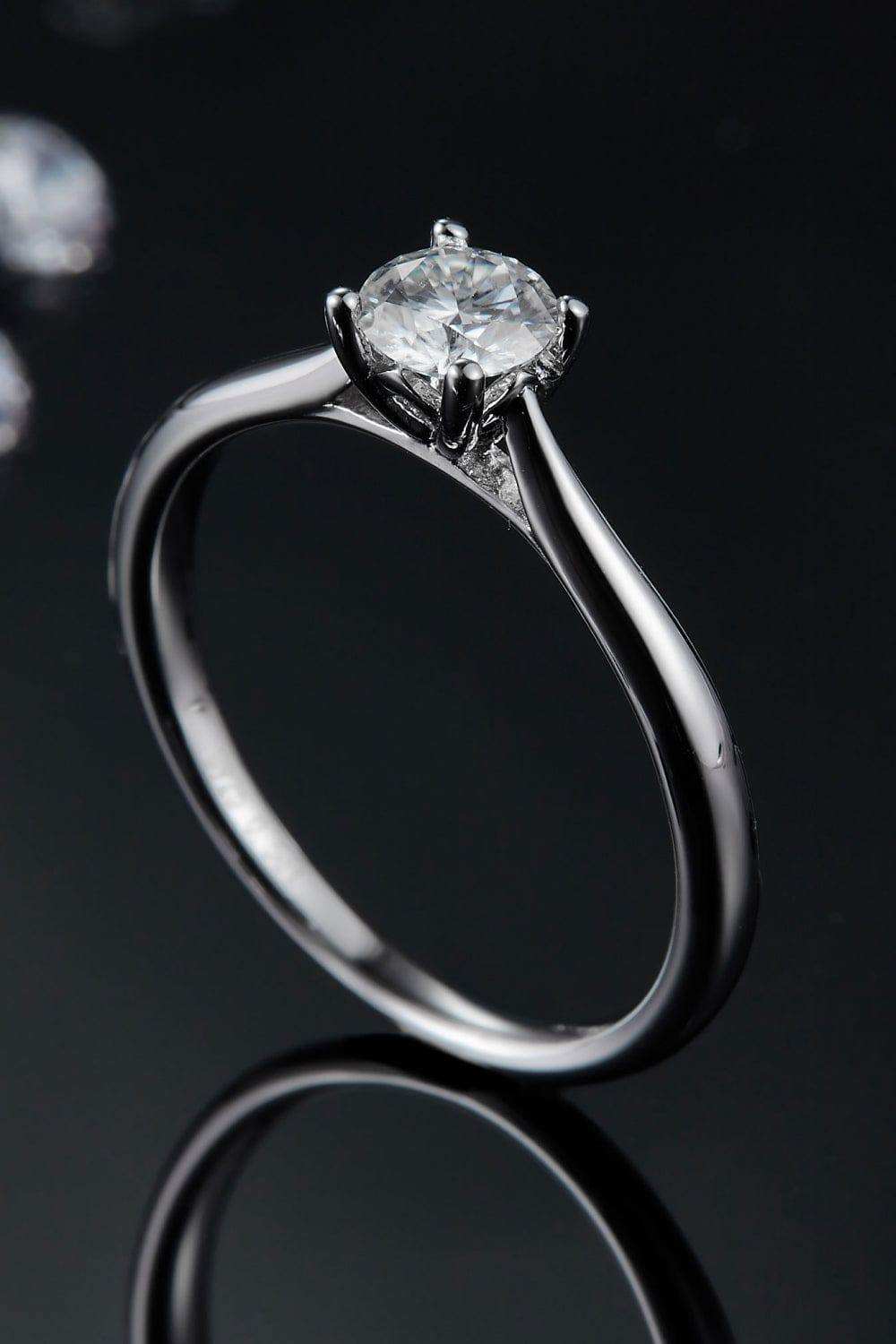 Moissanite 925 Sterling Silver Solitaire Ring - Trendsi - Flyclothing LLC