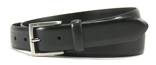 Leather Island Black 32mm Feathered Edge Leather Belt - Flyclothing LLC