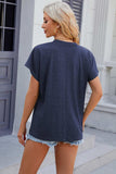 V-Neck Short Sleeve T-Shirt - Trendsi - Flyclothing LLC