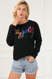 Round Neck Long Sleeve Sweater - Trendsi - Flyclothing LLC