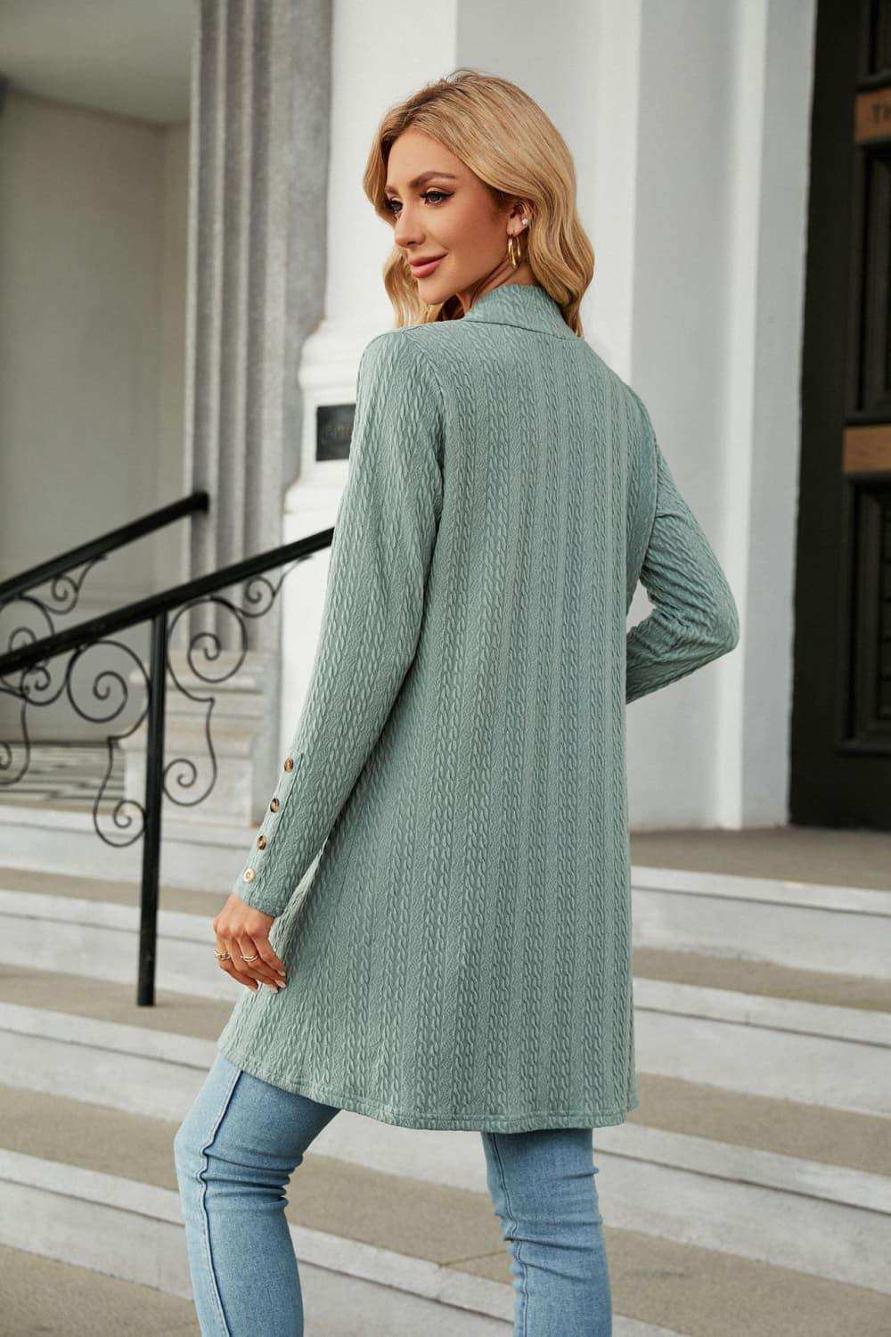 Long Sleeve Open Front Cardigan - Trendsi - Flyclothing LLC