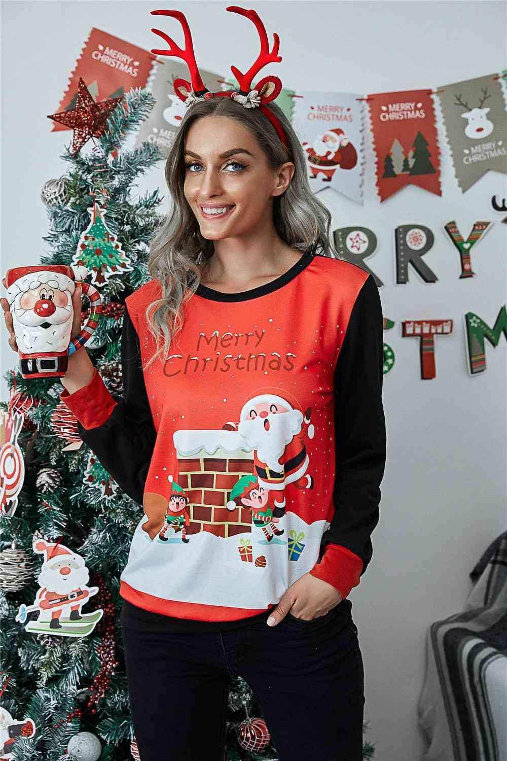 MERRY CHRISTMAS Long Sleeve Sweatshirt - Trendsi - Flyclothing LLC