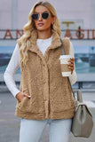 Snap Down Vest with Pockets - Trendsi - Flyclothing LLC